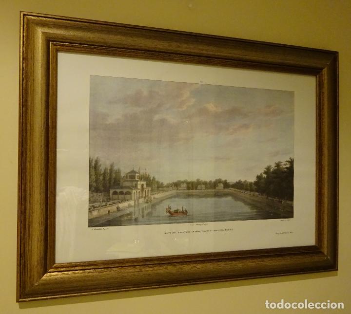 Arte: L&Aacute;MINA ENMARCADA VISTA DEL ESTANQUE GRANDE, Y EMBARCADERO DEL RETIRO .BRAMBILLA. MADRAZO. ASSELINEAU