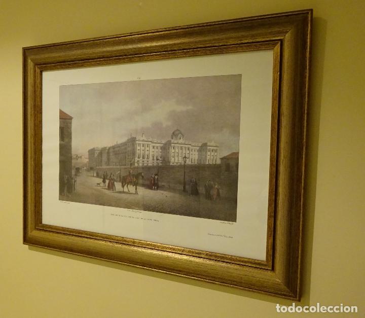 Arte: L&Aacute;MINA ENMARCADA VISTA DEL RL. PALACIO POR EL LADO DE LA CALLE NUEVA. BRAMBILLA. MADRAZO. ASSELINEAU