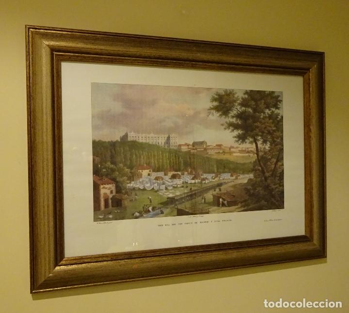Arte: L&Aacute;MINA ENMARCADA VISTA DEL RIO CON PARTE DE MADRID Y REAL PALACIO . BRAMBILLA. MADRAZO. ASSELINEAU