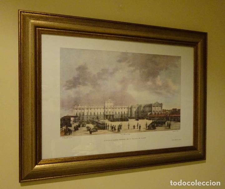 Arte: L&Aacute;MINA ENMARCADA. VISTA DE LA FACHADA PRINCIPAL RL PALACIO DE MADRID. BRAMBILLA. MADRAZO. ASSELINEAU