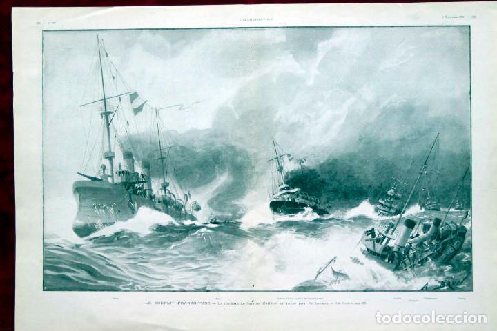 Arte: Le conflit franco-turco, de Brun plancha Illustration francaise 1901