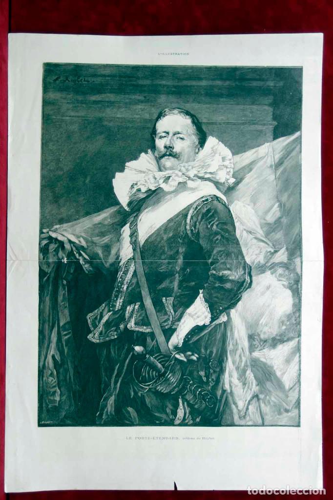 Arte: Le porte-etendard de roybet , plancha Illustration francaise 1883
