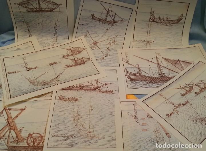 Art: L&aacute;minas mar&iacute;timas. Tratan sobre las diferentes artes de pesca en el mar. 10 escenas diferentes.