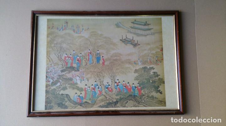 Art: BONITA LAMINA ORIENTAL ANTIGUA ENMARCADA