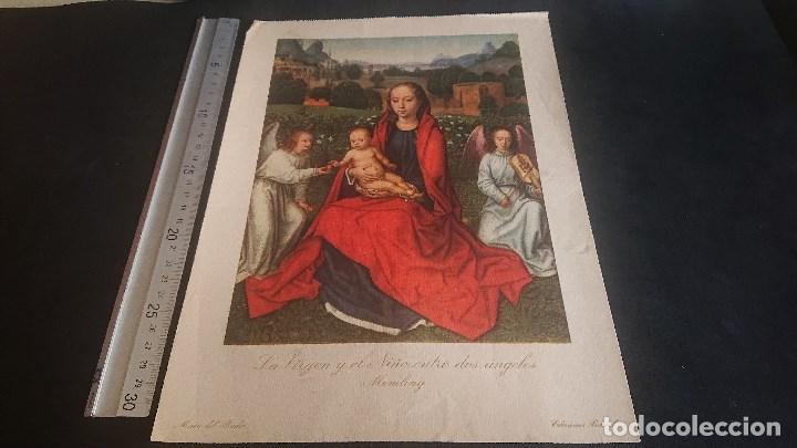 Art: ANTIGUA LAMINA - MUSEO DEL PRADO - LA VIRGEN Y EL NI&Ntilde;O ENTRE DOS ANGELES - EDICIO , LEER DESCRIPCION