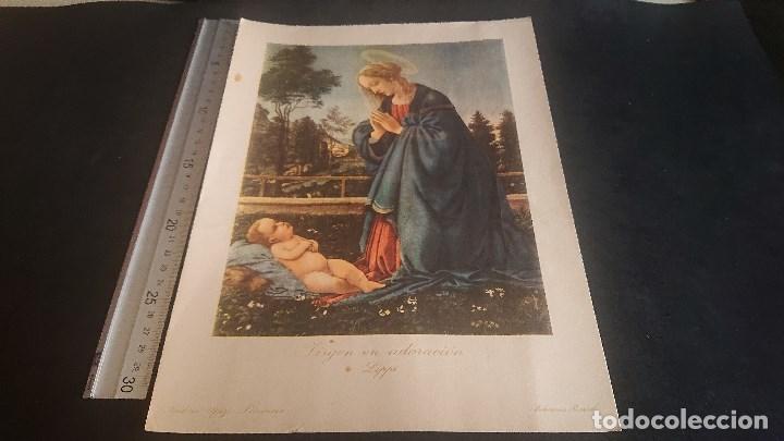 Art: ANTIGUA LAMINA - MUSEO DEL PRADO - VIRGEN EN ADORACION - EDICIONES BARSAL , LEER DESCRIPCION