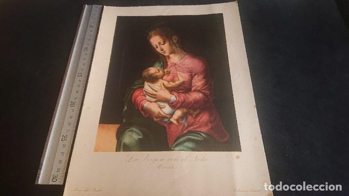 Art: ANTIGUA LAMINA - MUSEO DEL PRADO - LA VIRGEN CON EL NI&Ntilde;O - EDICIONES BARSAL , LEER DESCRIPCION