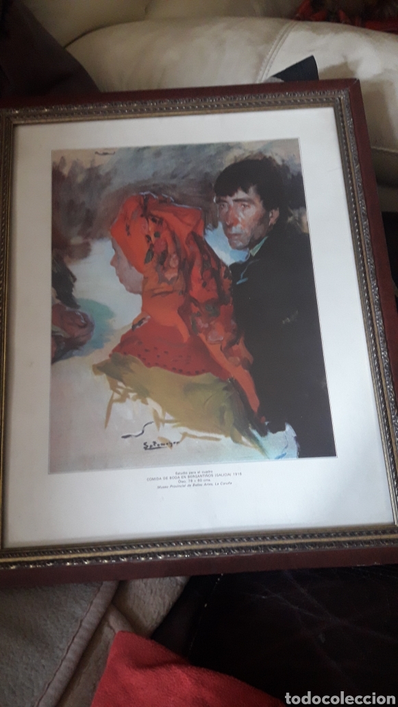 Art: COMIDA DE BODA EN BERGANTI&Ntilde;OS, Galicia, l&aacute;mina enmarcada