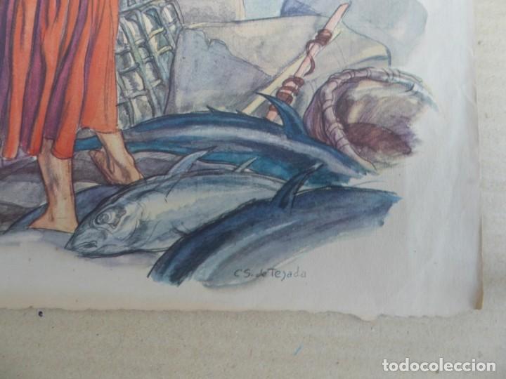 Arte: Litografia de Carlos S&aacute;enz de Tejada . &rdquo;Pescadores&rdquo; - Foto 2