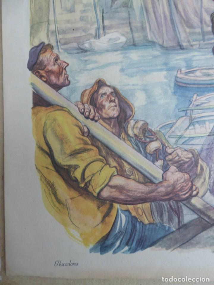Arte: Litografia de Carlos S&aacute;enz de Tejada . &rdquo;Pescadores&rdquo; - Foto 3