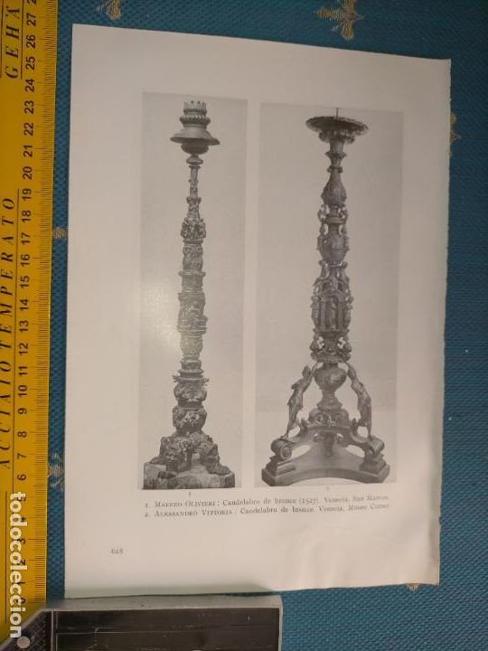 Arte: a&ntilde;o 1935 - CANDELABROS DE BRONCE - Foto 1