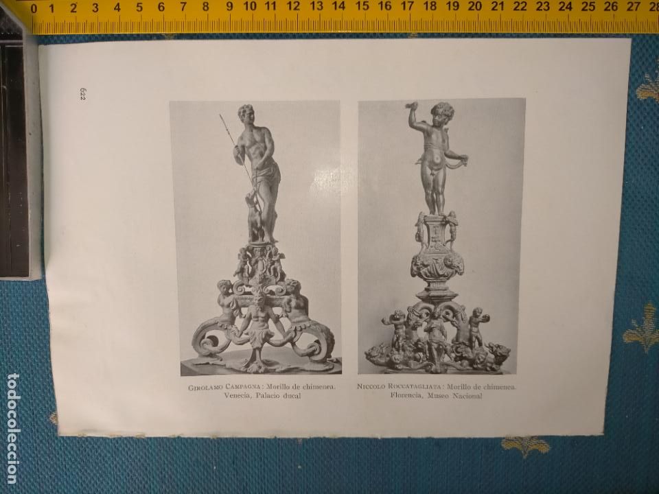 Arte: a&ntilde;o 1935 - MORILLOS DE CHIMENEA - Foto 1