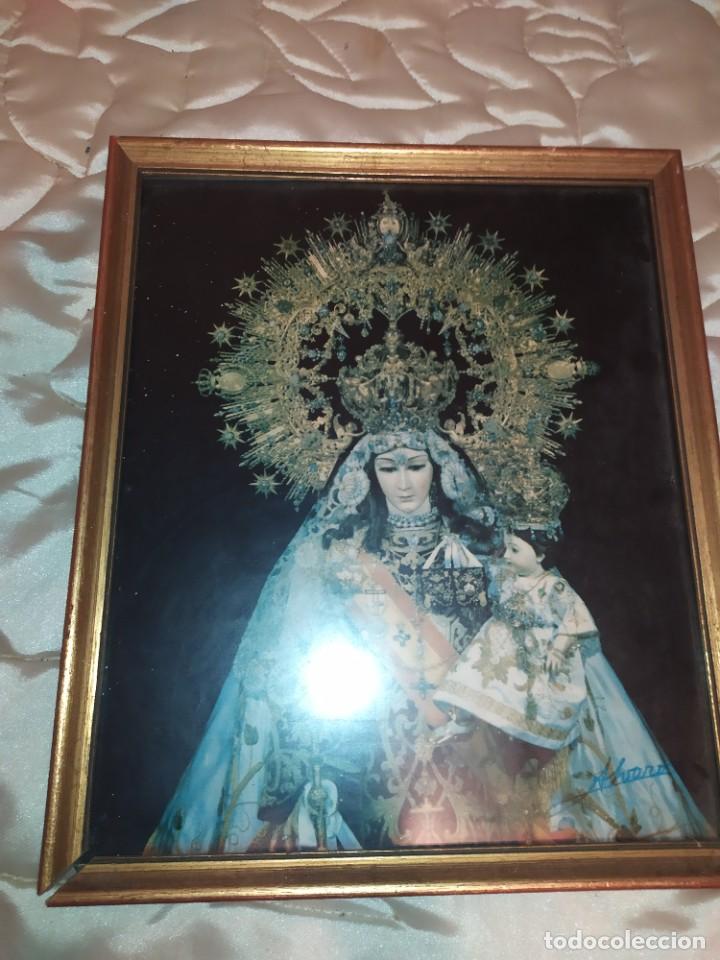 Kunst: LOTE DOS L&Aacute;MINAS ENMARCADAS VIRGEN DEL PILAR PATRONA GUARDIA CIVIL PRECIOSAS