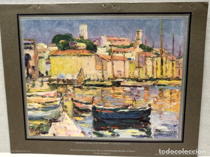 Art: Le vieux port de Cannes de M. Bernanose plancha color, marina, paisajes, 1934