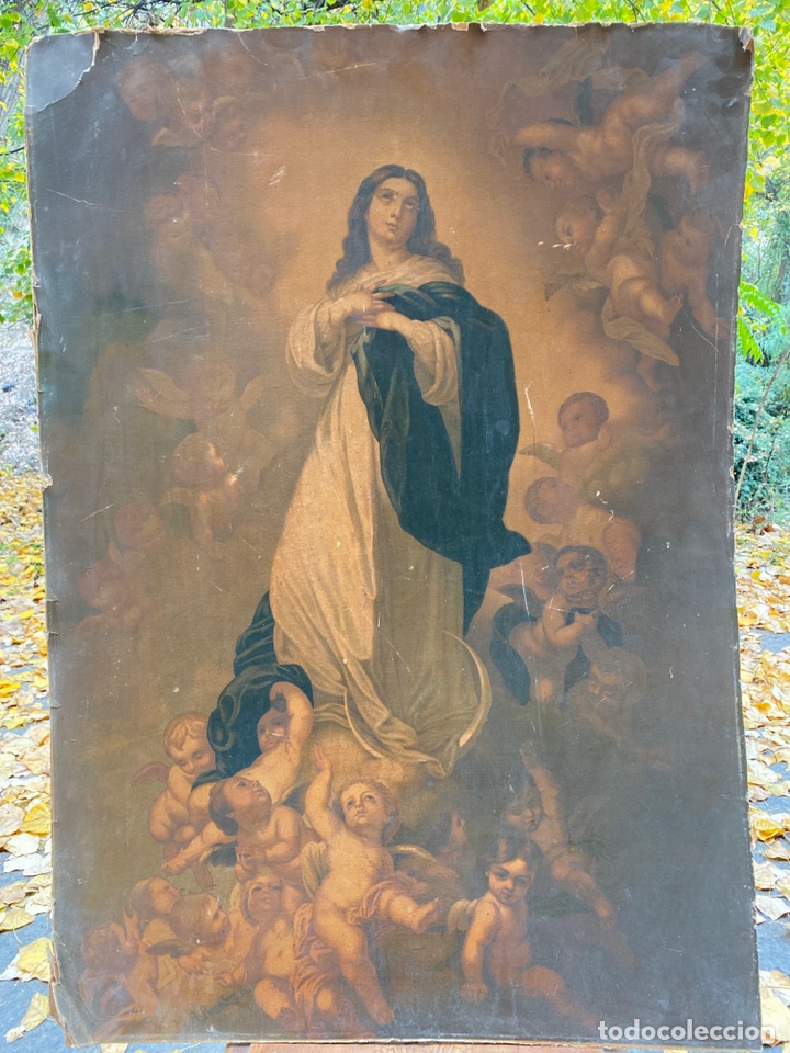 Arte: Antigua l&aacute;mina inmaculada sobre cart&oacute;n
