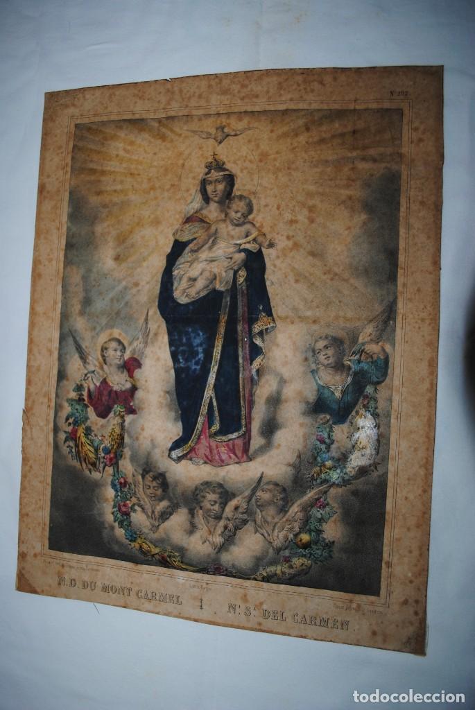 Art: LAMINA ANTIGUA DE, N . S . DEL CARMEN .