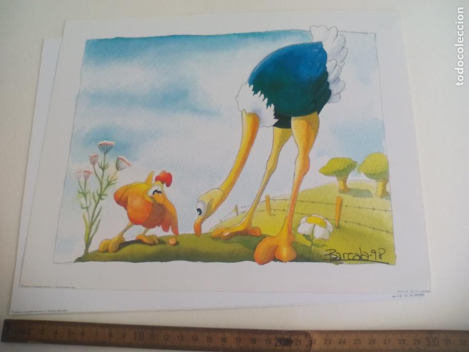 Art: BARCALA 98. LAMINA INFANTIL AVESTRUZ Y POLLO. LAMINAS Y LITOGRAF&Iacute;AS NAVARRA. 2000 . 24 X 30 CM