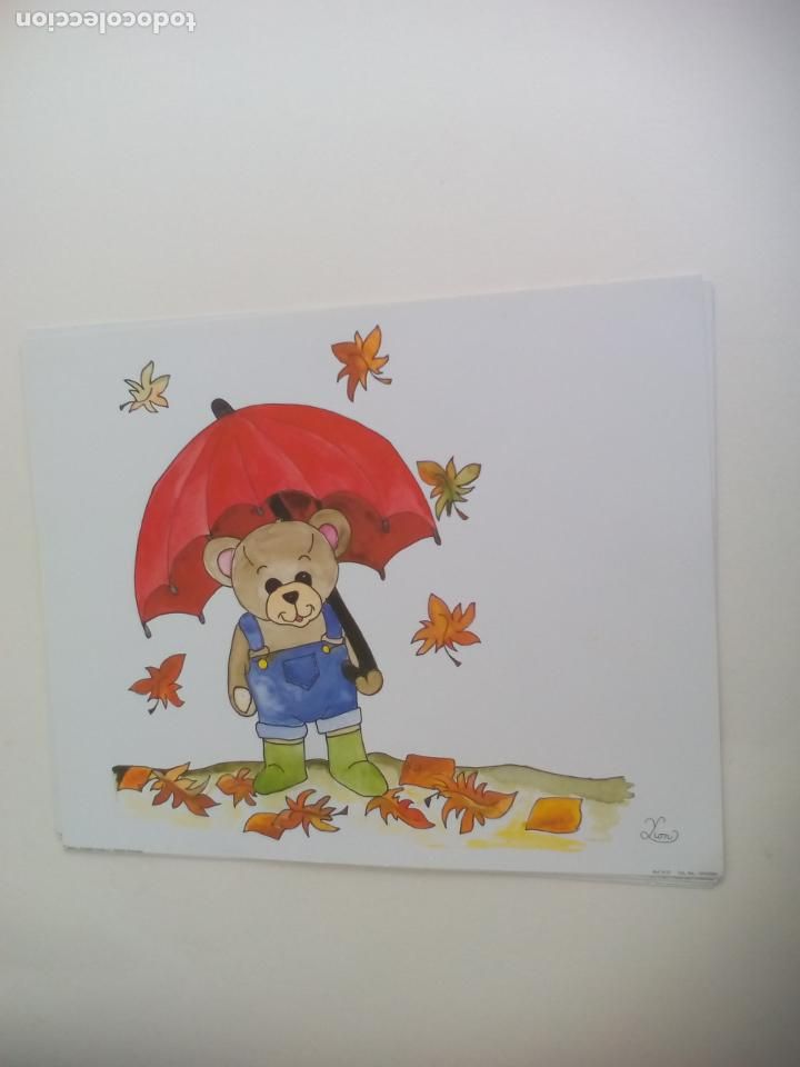 Art: LION. LAMINA INFANTIL OSO CON PARAGUAS. LAMINAS Y LITOGRAF&Iacute;AS NAVARRA. 2000 . 24 X 30 CM