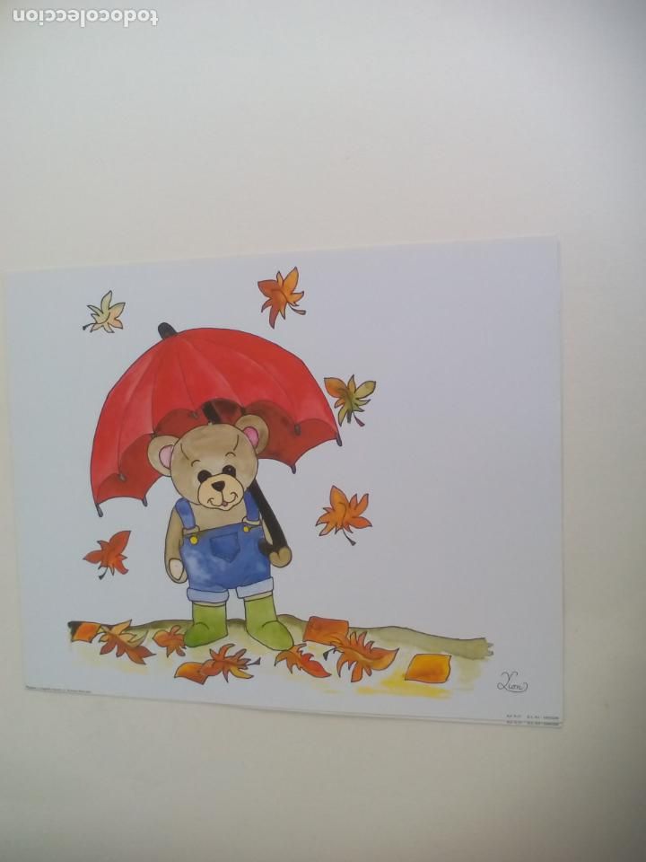 Kunst: LION. LAMINA INFANTIL OSO OSITO CON PARAGUAS. LAMINAS Y LITOGRAF&Iacute;AS NAVARRA. 2000 . 24 X 30 CM