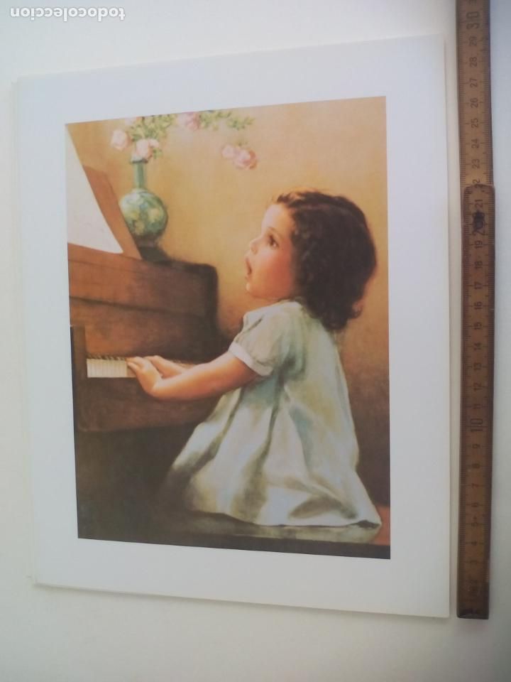 Art: NI&Ntilde;A TOCANDO EL PIANO Y CANTANDO. REF- N-63. LAMINAS Y LITOGRAF&Iacute;AS NAVARRA. 1989- 24 X 30 CM