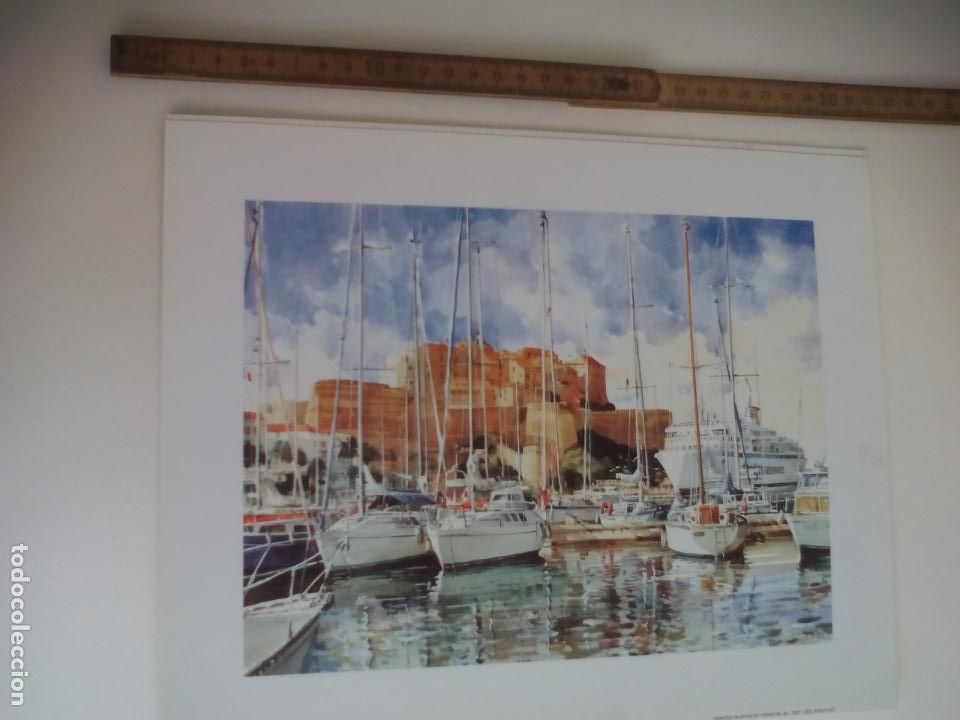 Art: LAMINA. PORTFOLIO BLANC REF TOG-3. FENSINTAL SL. PAISAJE MARINO BARCOS 24 X 30 CM