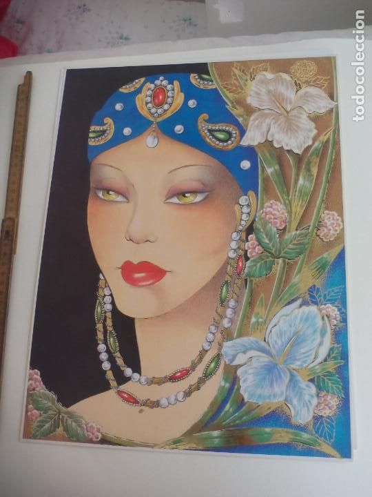 Art: LAMINA. MUJER ORIENTAL. TALLEDA. BARCELONA. R A N&ordm; 21. 1992. 40,5 X 30,5 CM