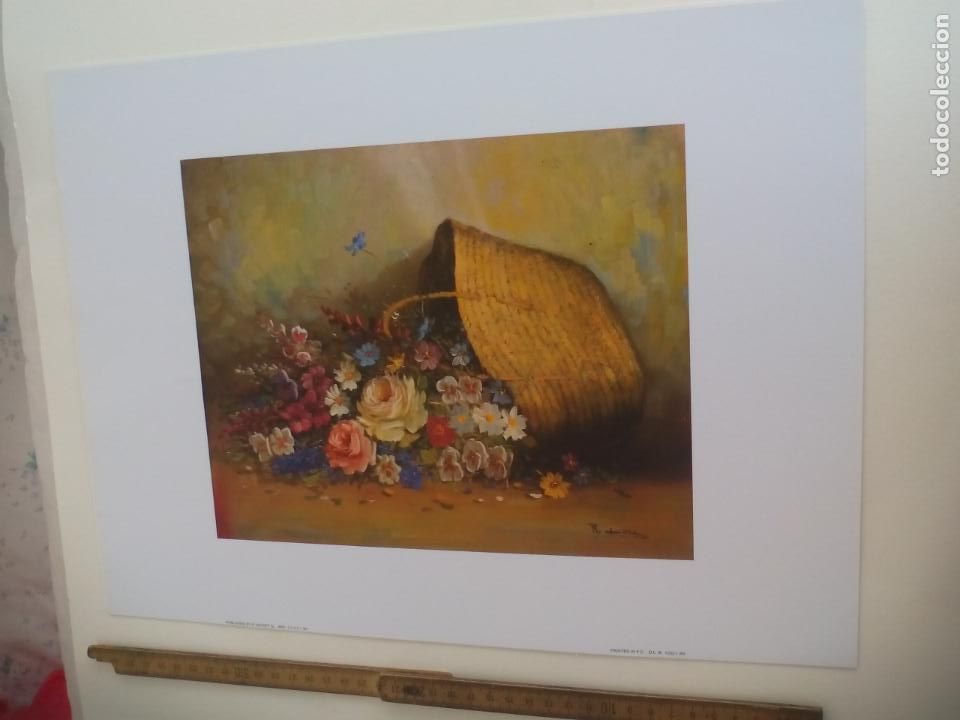 Art: LAMINA. JAPIART. 3040/341. CESTA CON FLORES. 40 X 30 CM 1989
