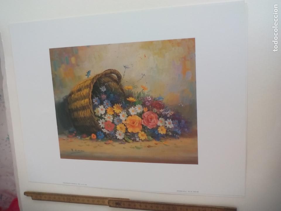 Art: LAMINA. JAPIART. 3040/340. CESTA, CANASTO CON FLORES. 40 X 30 CM 1989