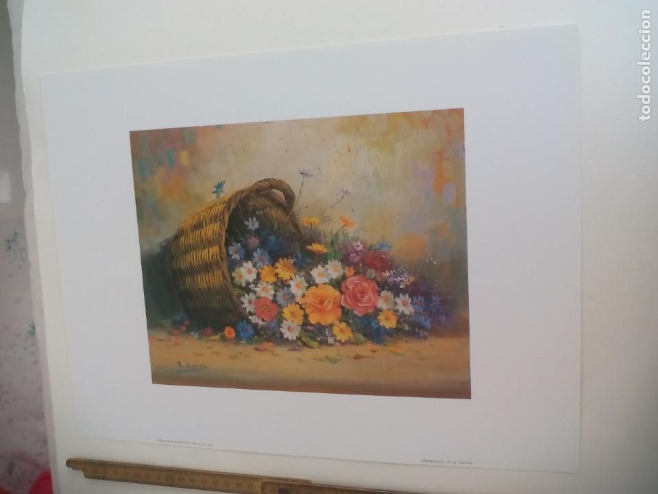 Art: LAMINA. JAPIART. 3040/340. CESTA, CANASTO CON FLORES. 40 X 30 CM 1989