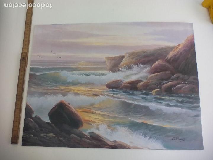 Art: LAMINA. PAISAJE MARINO. F. FISERS. 40 X 30 CM