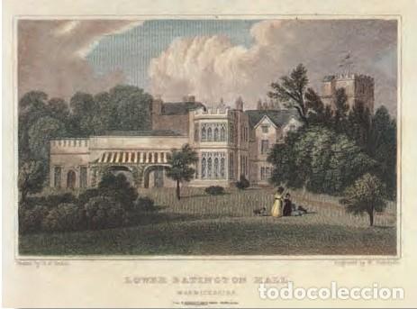 Arte: LOWER EATINGTON HALL - WARWICKSHIRE - DRAWN BY J.P.NEALE - LAMINA IMPRESION GICLEE