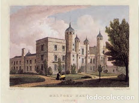 Arte: MELFORD HALL - SUFFOLK - DRAWN BY J.P.NEALE - LAMINA IMPRESION GICLEE