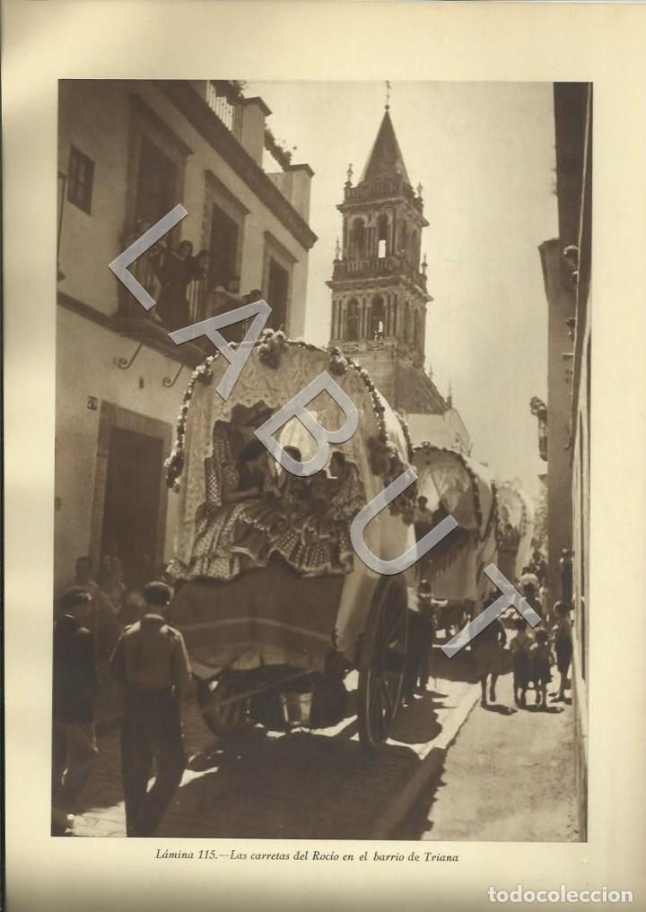 Arte: ROMERIA DEL ROCIO CARRETAS EN TRIANA ESTANDARTE DE LA HERMANDAD TRIANERA POR LUIS ARENAS 1948 C38