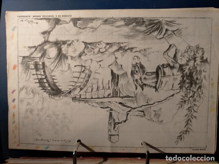 Kunst: HAGA SU OFERTA ----- ANTIGUA LAMINA ORIGINAL PARA DIBUJANTES DIBUJO ARTISTICO DIBUJO EMILIO FREIXAS