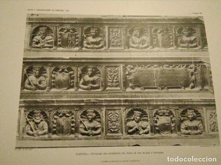 Art: Lamina arte y decoraci&oacute;n en Espa&ntilde;a 1925 , TORTOSA Real Colegio San Mat&iacute;as y Santiago