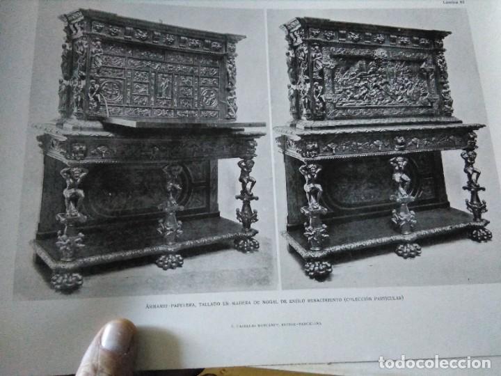 Art: Lamina arte y decoraci&oacute;n en Espa&ntilde;a 1925 , ARMARIO PAPELERA TALLADO NOGAL