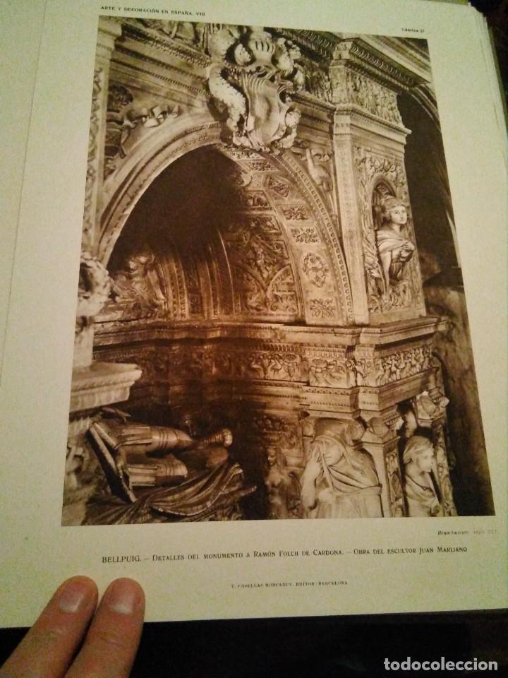 Art: Lamina arte y decoraci&oacute;n en Espa&ntilde;a 1925 , BELLPUIG MONUMENTO RAM&Oacute;N FOLCH DE CARDONA