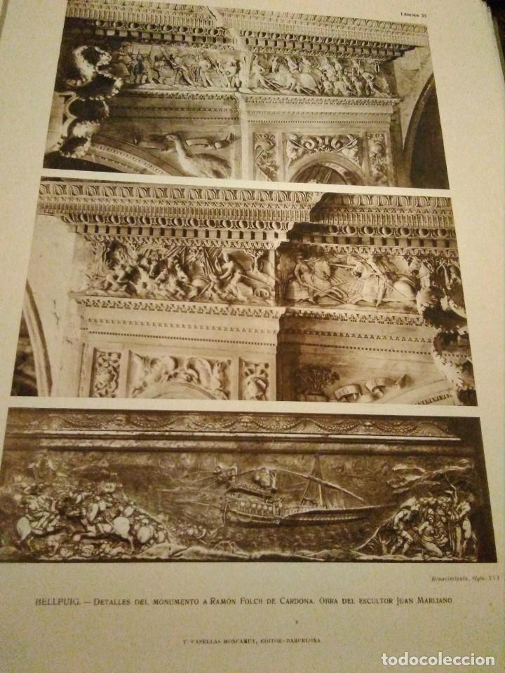 Art: Lamina arte y decoraci&oacute;n en Espa&ntilde;a 1925 , BELLPUIG MONUMENTO RAM&Oacute;N FOLCH DE CARDONA
