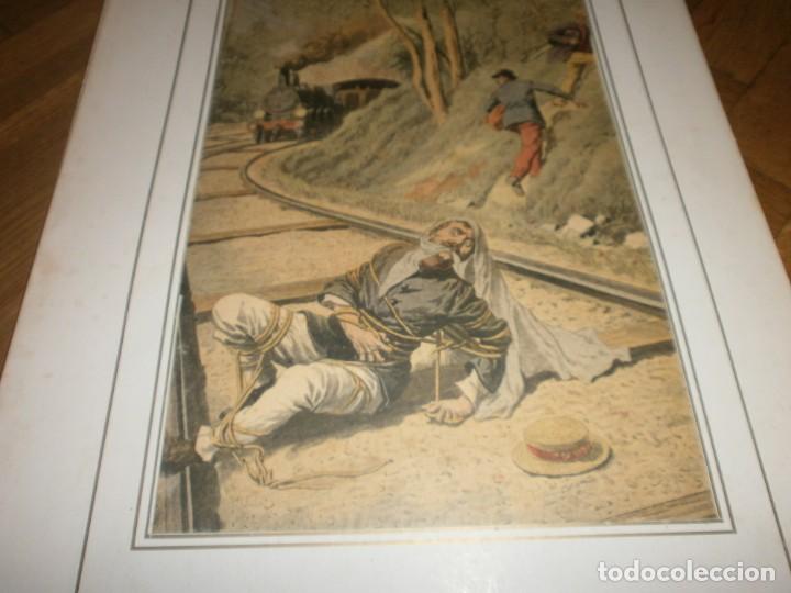 Arte: Le petit Journal peri&oacute;dico 1909 paspat&uacute; 51X35 cm hueco 30.5X21.5 cm &Eacute;chapp&eacute; a une mort horrible