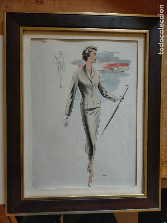 Art: A&Ntilde;O 40/50 GRAN LAMINA 40 X27,5 CM ORIGINAL MODA ELEGANTE FEMENINA MUJER FIGURINES Atelier Sogra