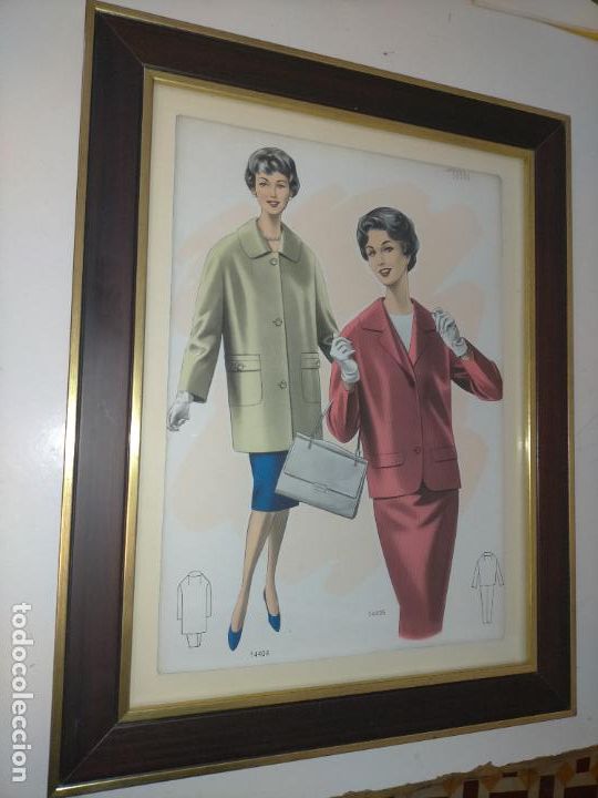 Art: A&Ntilde;O 40/50 GRAN LAMINA 40 X27,5 CM ORIGINAL MODA ELEGANTE FEMENINA MUJER FIGURINES Atelier Sogra