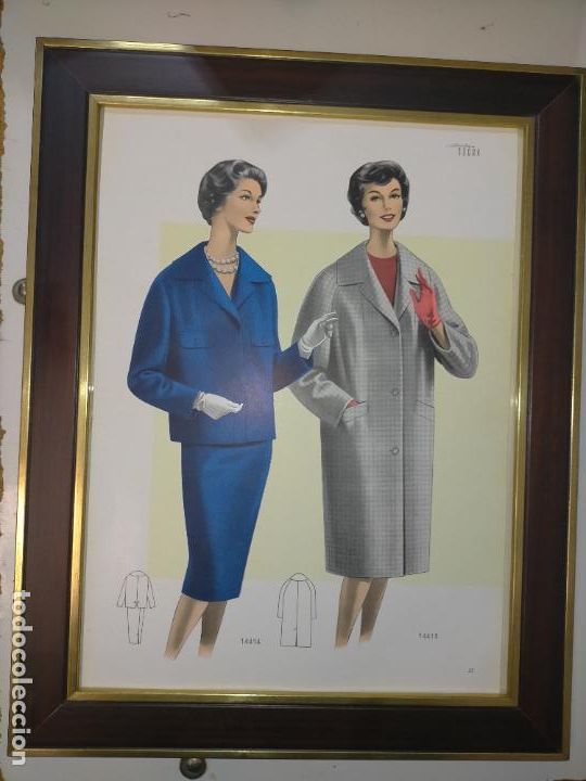 Art: A&Ntilde;O 40/50 GRAN LAMINA 40 X27,5 CM ORIGINAL MODA ELEGANTE FEMENINA MUJER FIGURINES Atelier Sogra