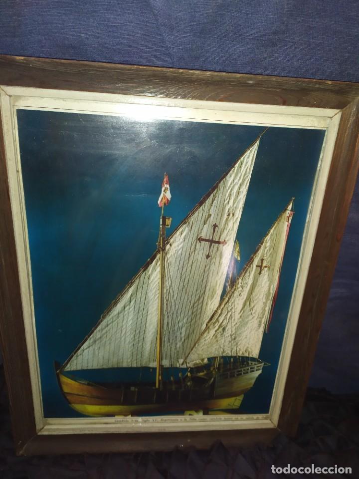 Arte: L&Aacute;MINA ENMARCADA CARABELA NI&Ntilde;A SIGLO XV CARABELA LATINA A SU SALIDA DE PALOS MUSEO MAR&Iacute;TIMO BARCELON