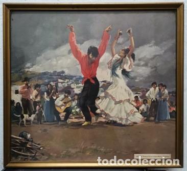 Art: LAMINA ENMARCADA CON CRISTAL ESPA&Ntilde;A: DANZAS PURAS EN EL SACRO MONTE RIERA ROJAS - CUADRO-342
