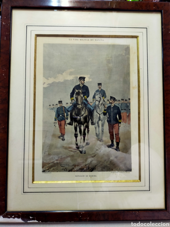 Arte: FOTOTIPIA J. CUSACH, BATALLON EN MARCHA. - Foto 1