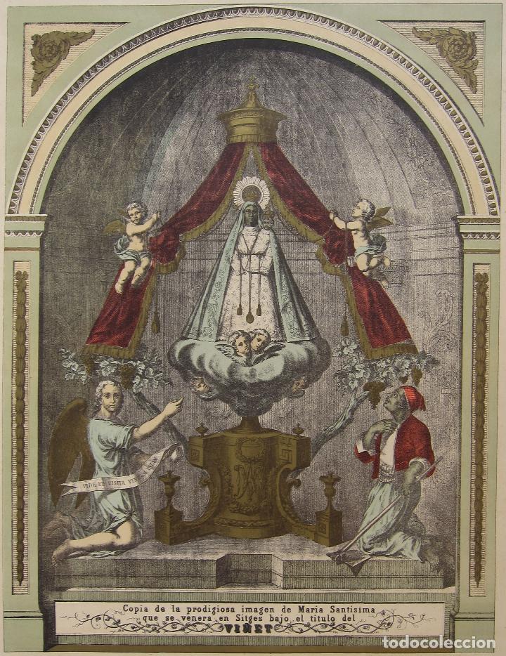 Art: COPIA DE LA PRODIGIOSA IMAGEN DE MARIA SANTISIMA QUE SE VENERA EN SITGES BAJO EL TITULO DEL VI&Ntilde;ET