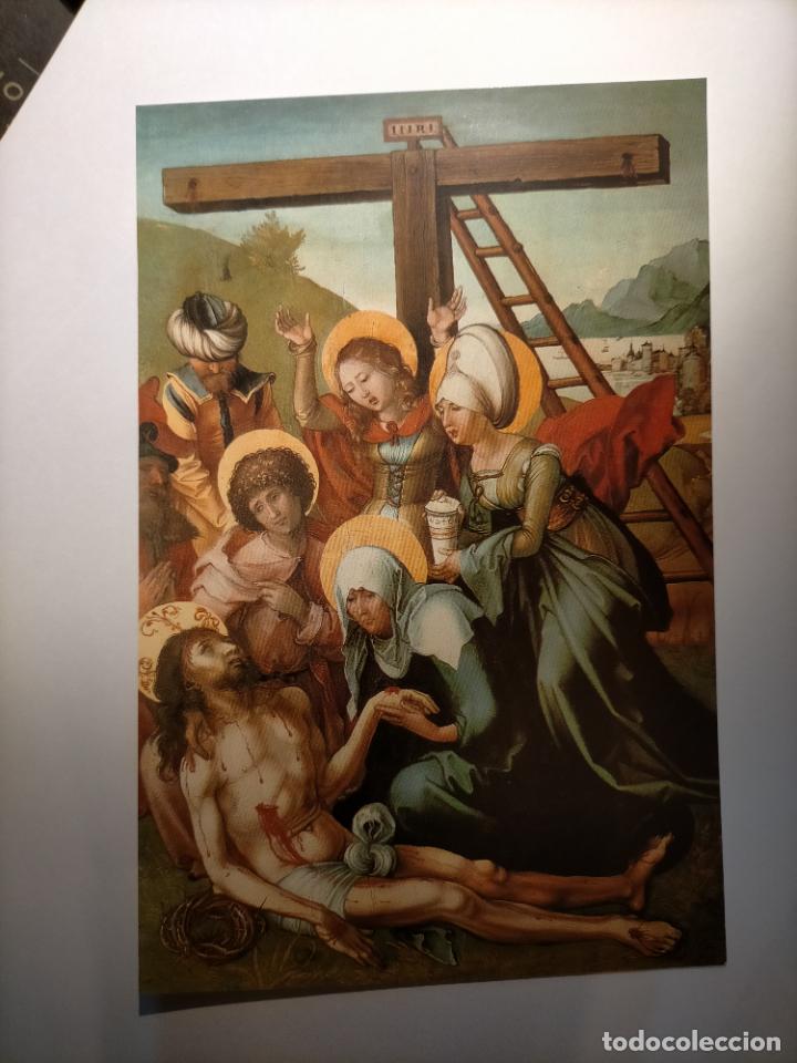 Kunst: peque&ntilde;a lamina 16,9x11cm cromografica tama&ntilde;o postal tirada nacional - llanto cristo descendimiento