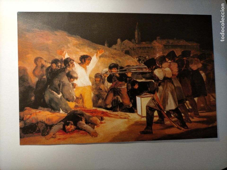 Art: peque&ntilde;a lamina 16,9x11cm cromografica tama&ntilde;o postal tirada nacional - arte fusilamiento 2 de mayo