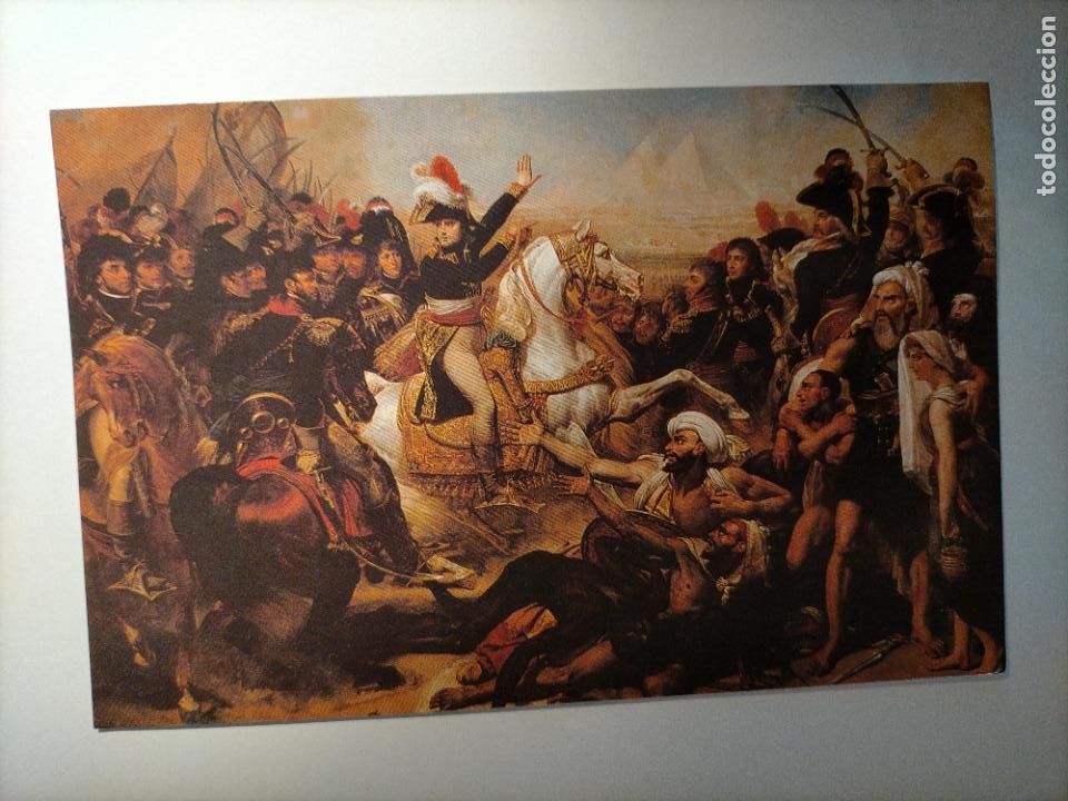Art: peque&ntilde;a lamina 16,9x11cm cromografica tama&ntilde;o postal tirada nacional - batalla piramides a caballo