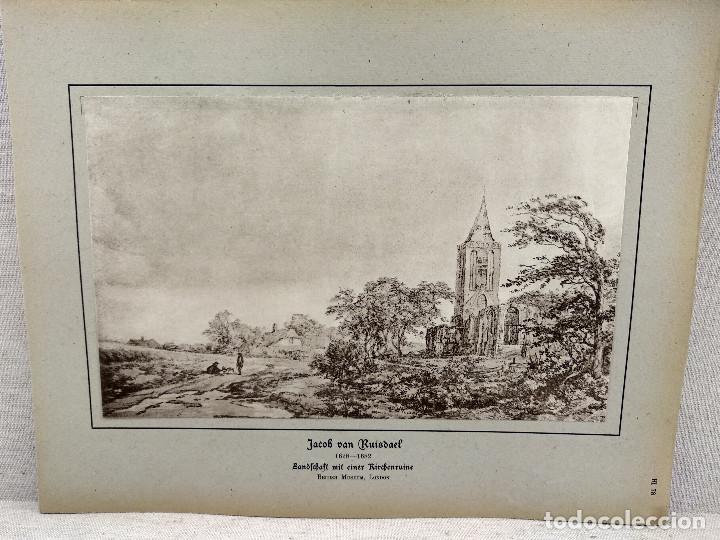 Kunst: Paisaje con Iglesia de Jacob van Ruisdael, HOLLANDISCHER MEISTER 1923, plancha 78